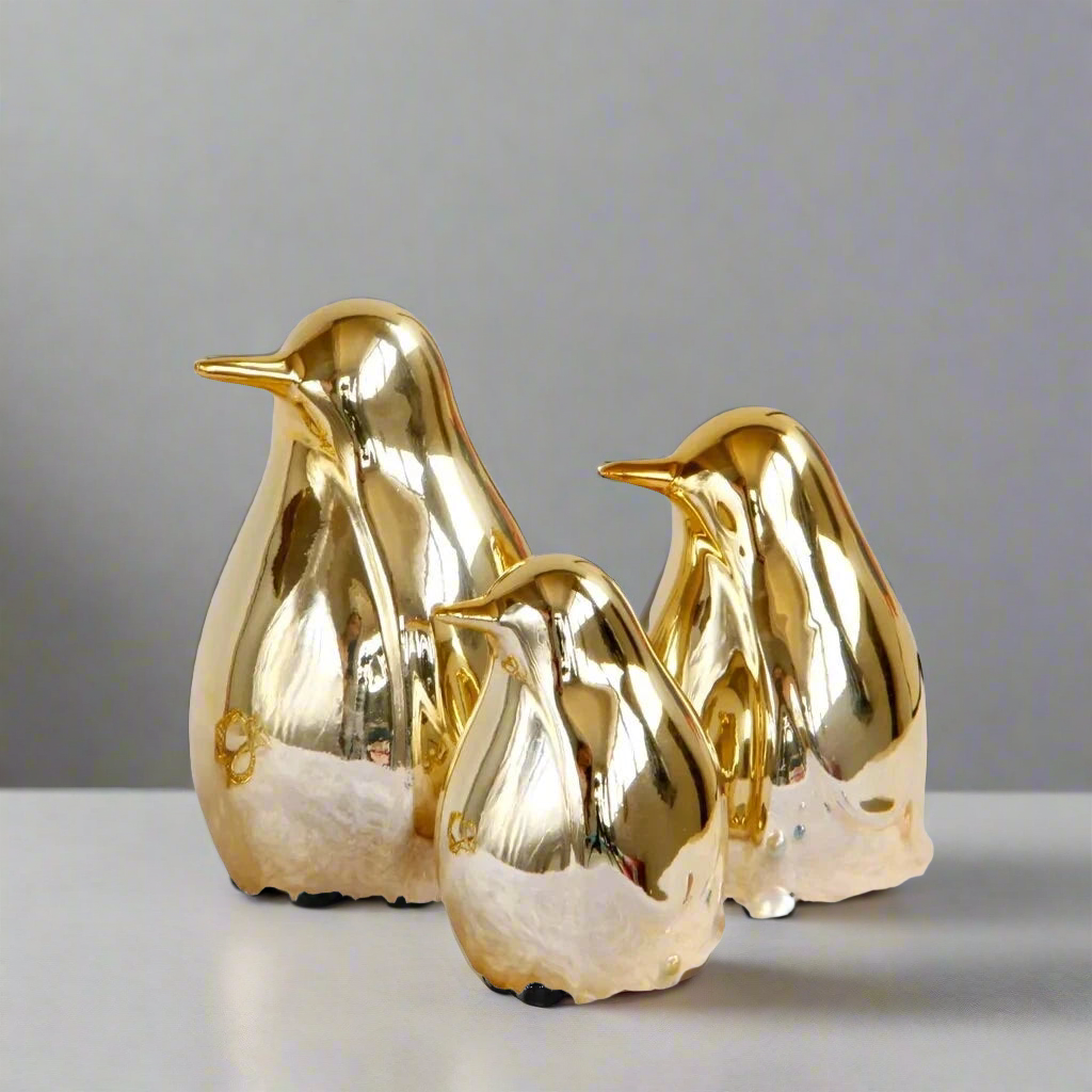 Gold Penguin Figurines-What About Noah