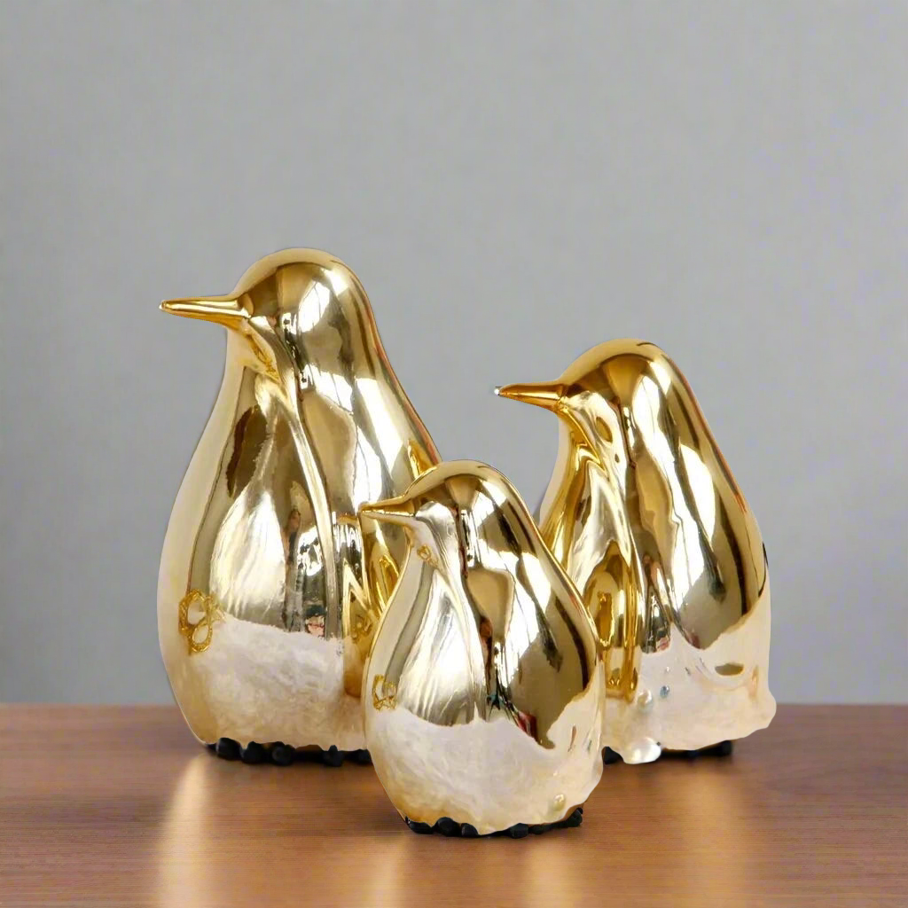 Gold Penguin Figurines-What About Noah