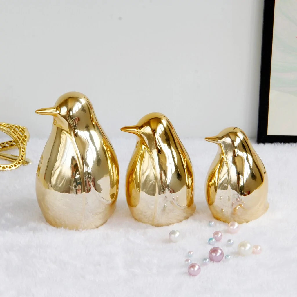 Gold Penguin Figurines-What About Noah