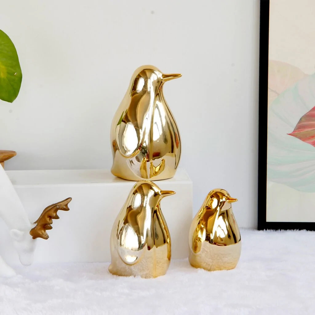 Gold Penguin Figurines-What About Noah