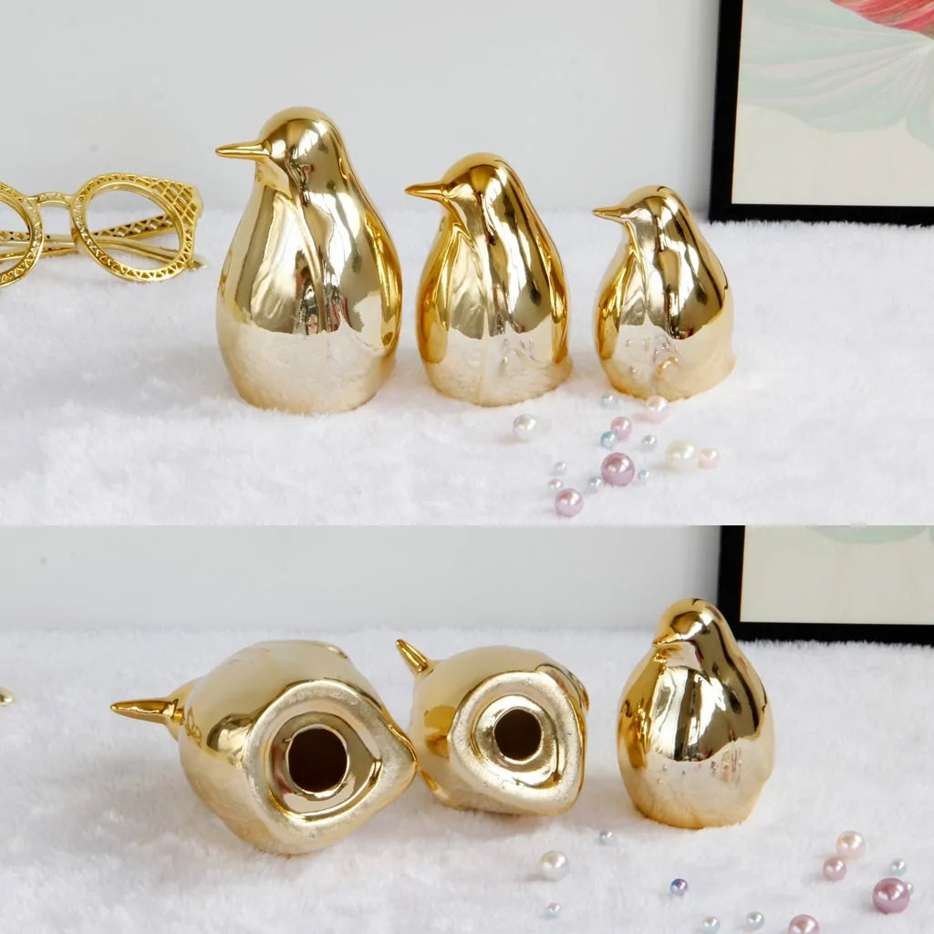 Gold Penguin Figurines-What About Noah