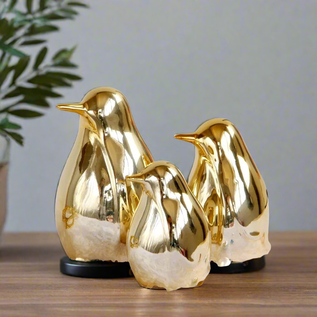 Gold Penguin Figurines-What About Noah