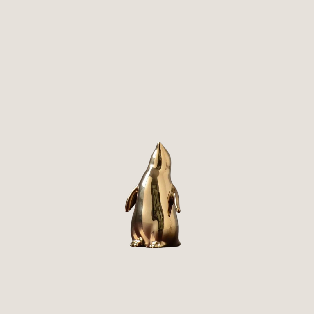 Gold and White Penguin Figurines-What About Noah