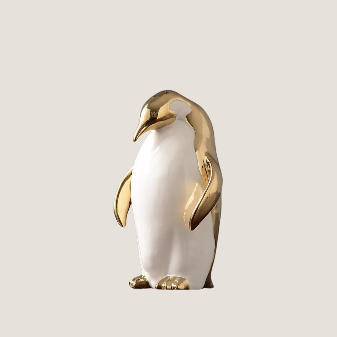 Gold and White Penguin Figurines-What About Noah