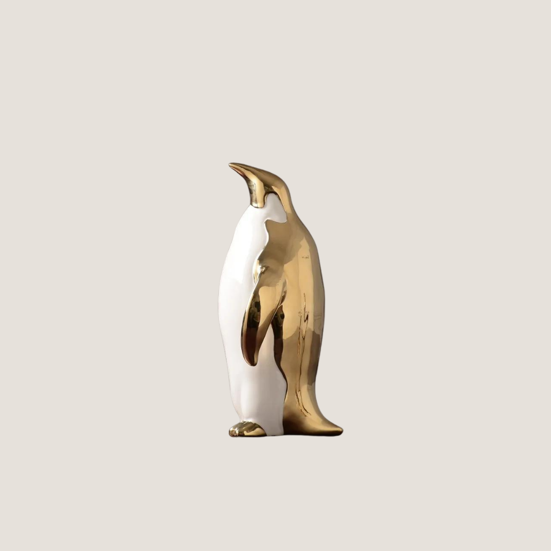 Gold and White Penguin Figurines-What About Noah