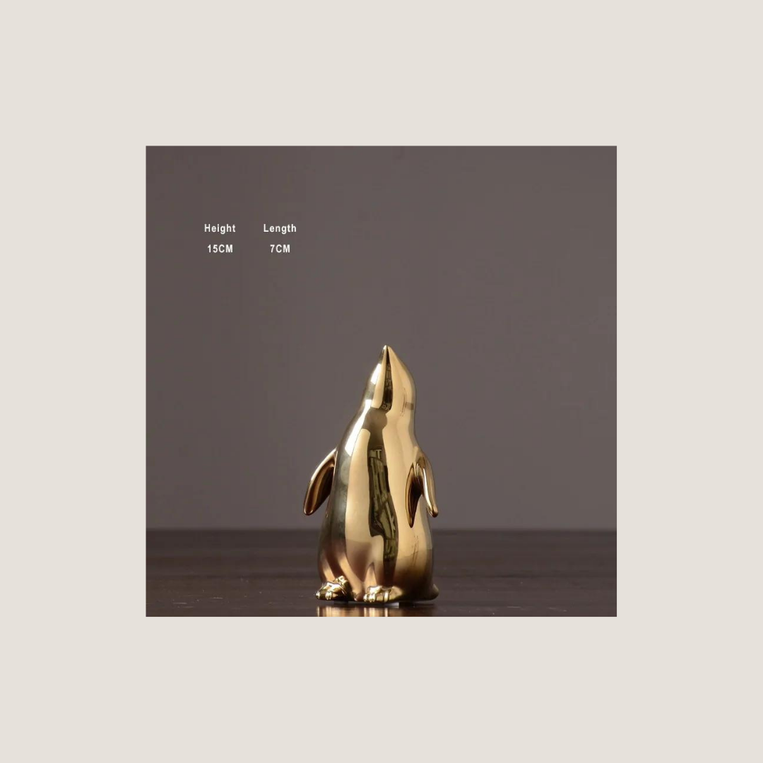 Gold and White Penguin Figurines-What About Noah