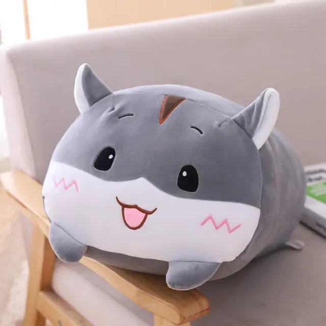 Gray Cartoon Hamster Plush Pillow-What About Noah