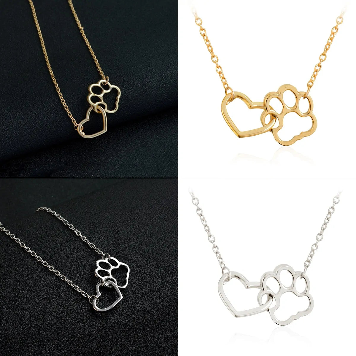 Heart and Paw Footprint Necklace-What About Noah