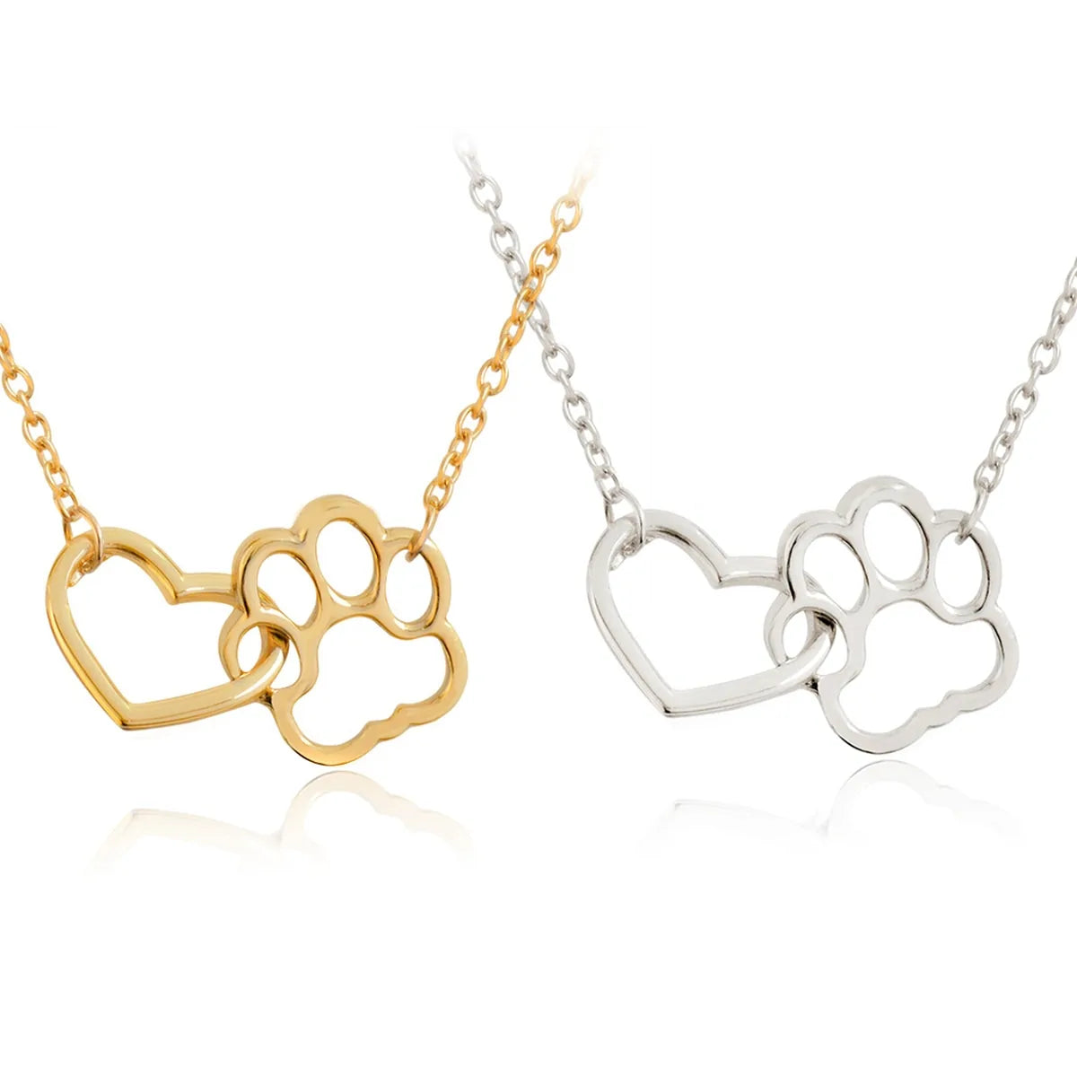 Heart and Paw Footprint Necklace-What About Noah