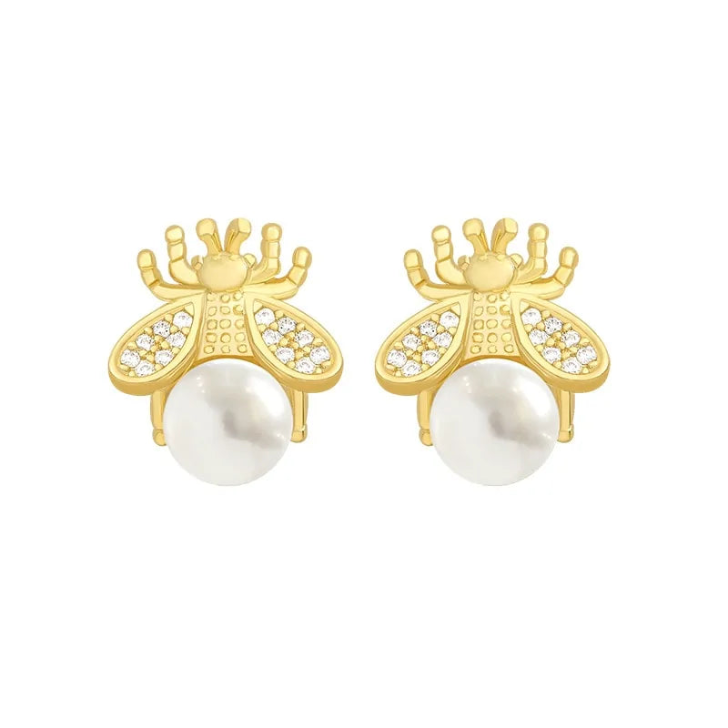 Honey Bee Pearl Earrings-What About Noah