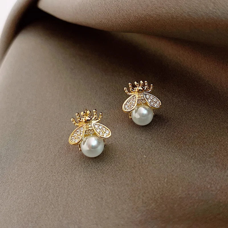 Honey Bee Pearl Earrings-What About Noah