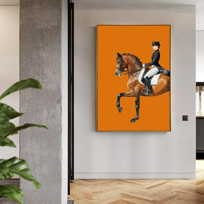 Horse and Rider Abstract Painting-What About Noah