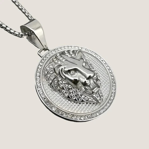 Iced Lion Head Pendant Necklace-What About Noah