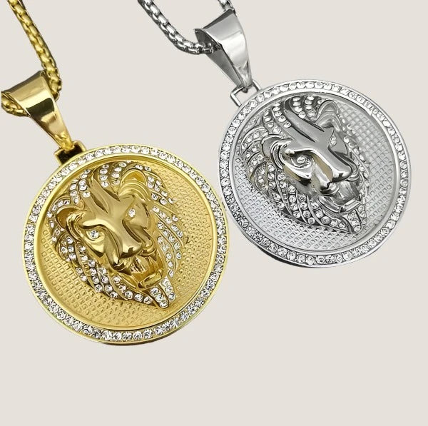 Iced Lion Head Pendant Necklace-What About Noah