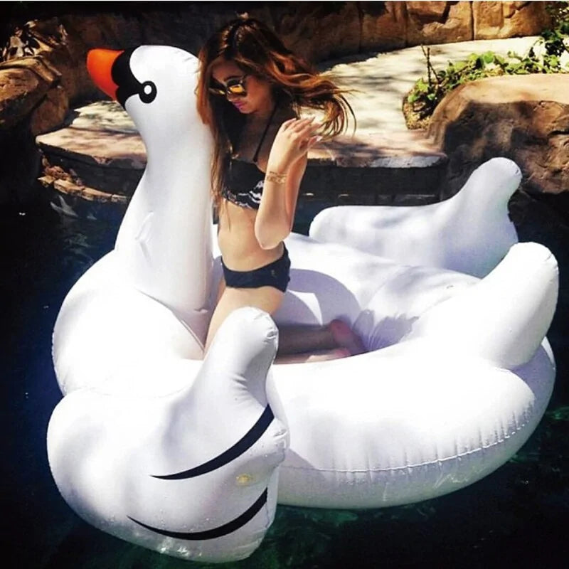 Inflatable Swan Swimming Pool Float-What About Noah