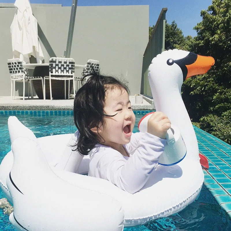 Inflatable Swan Swimming Pool Float-What About Noah