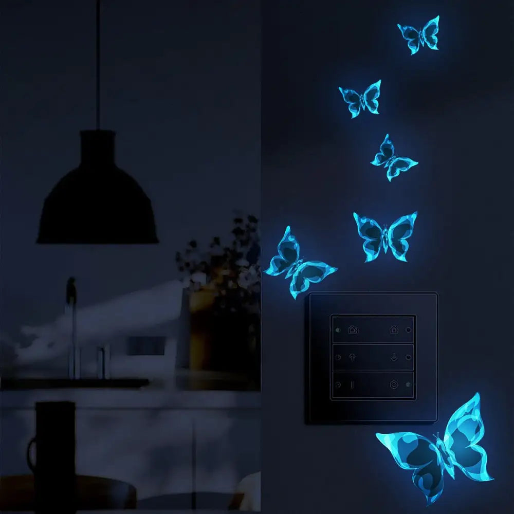 Luminous Blue Butterfly Wall Stickers-What About Noah