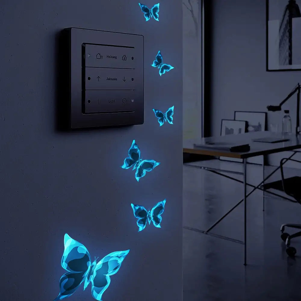 Luminous Blue Butterfly Wall Stickers-What About Noah