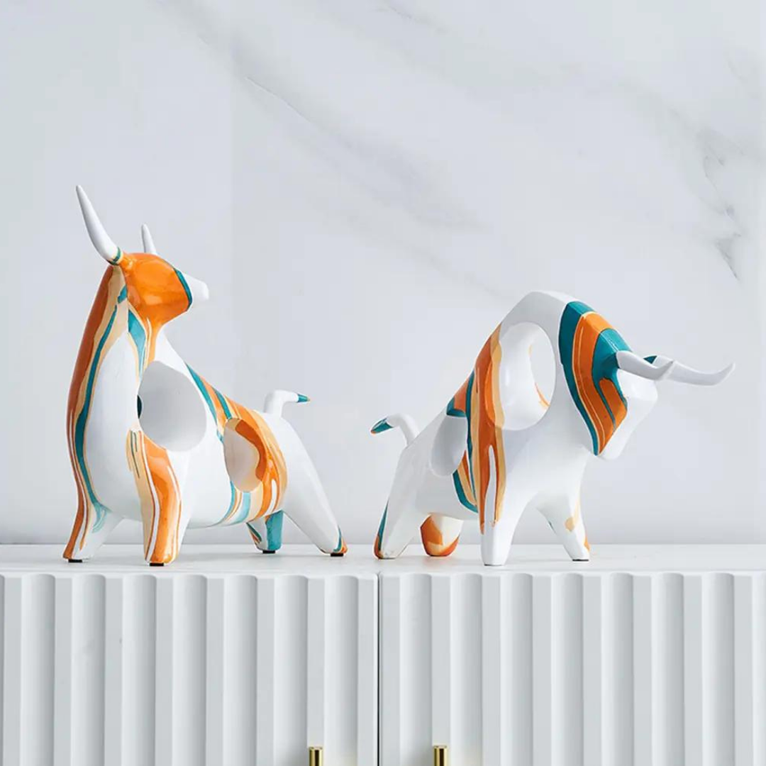 Modern Art Graffiti Bull Figurines-What About Noah