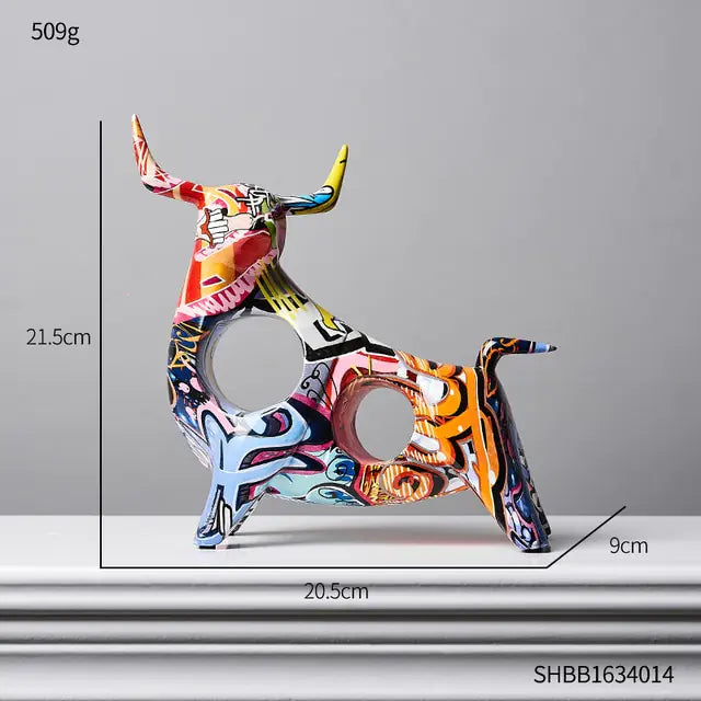 Modern Art Graffiti Bull Figurines-What About Noah