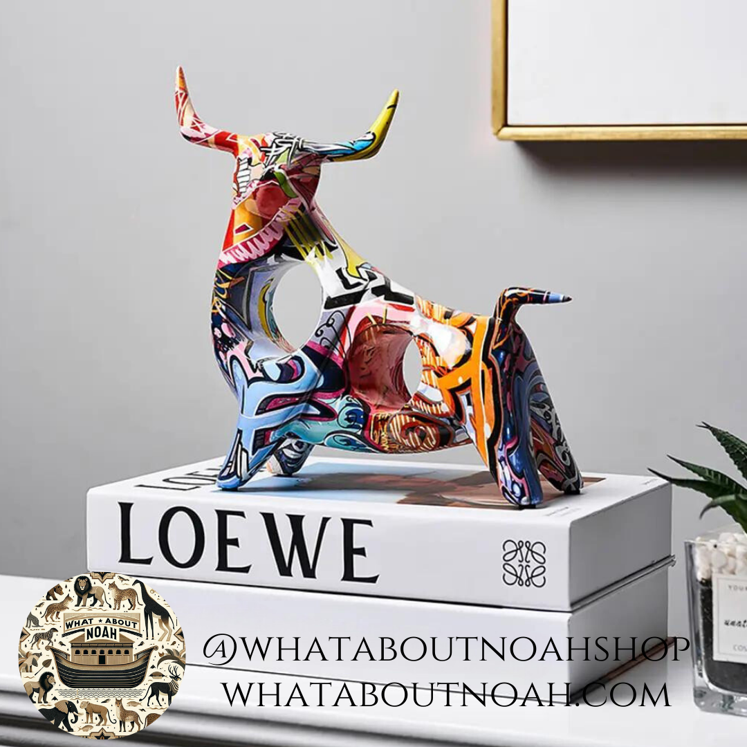 Modern Art Graffiti Bull Figurines-What About Noah