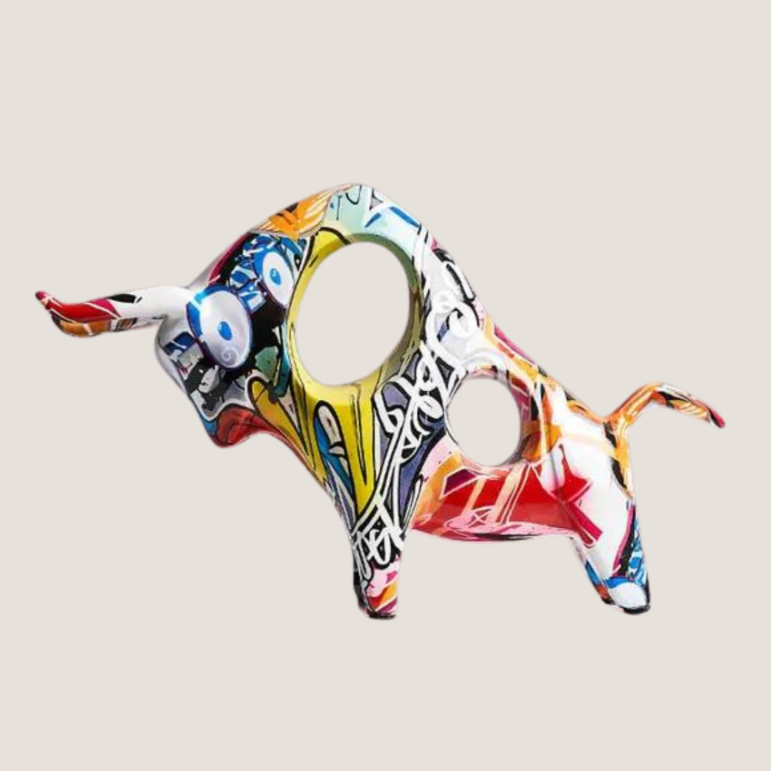 Modern Art Graffiti Bull Figurines-What About Noah