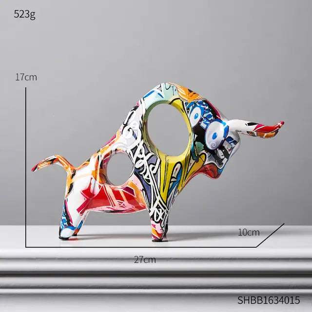 Modern Art Graffiti Bull Figurines-What About Noah