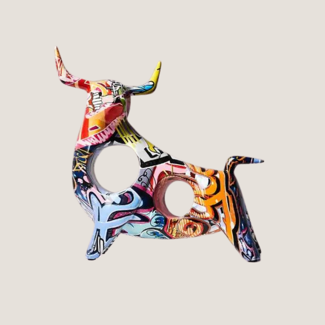 Modern Art Graffiti Bull Figurines-What About Noah