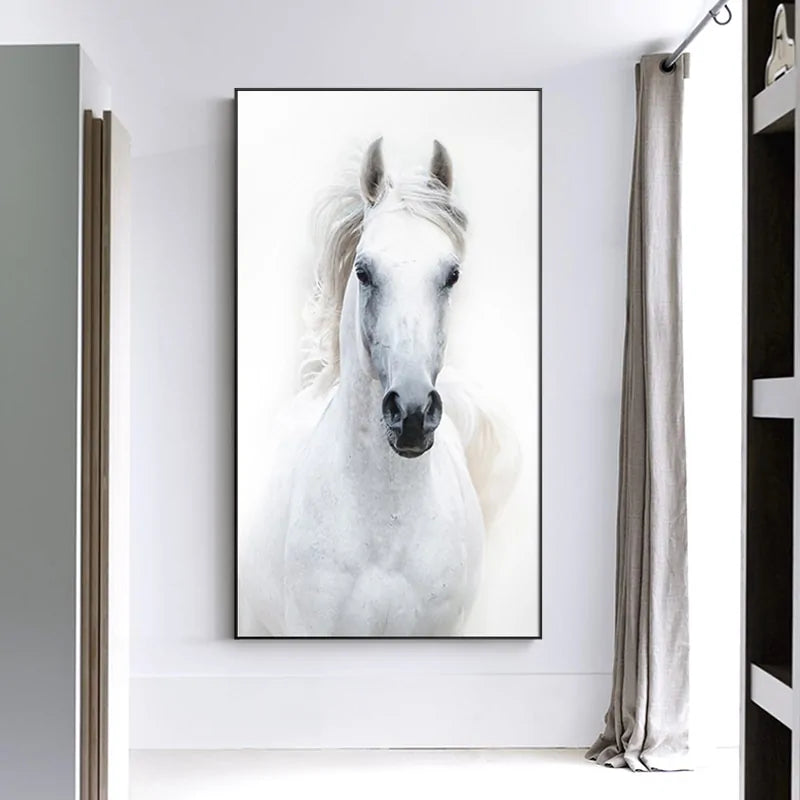 Nordic Style White Horse Canvas-What About Noah