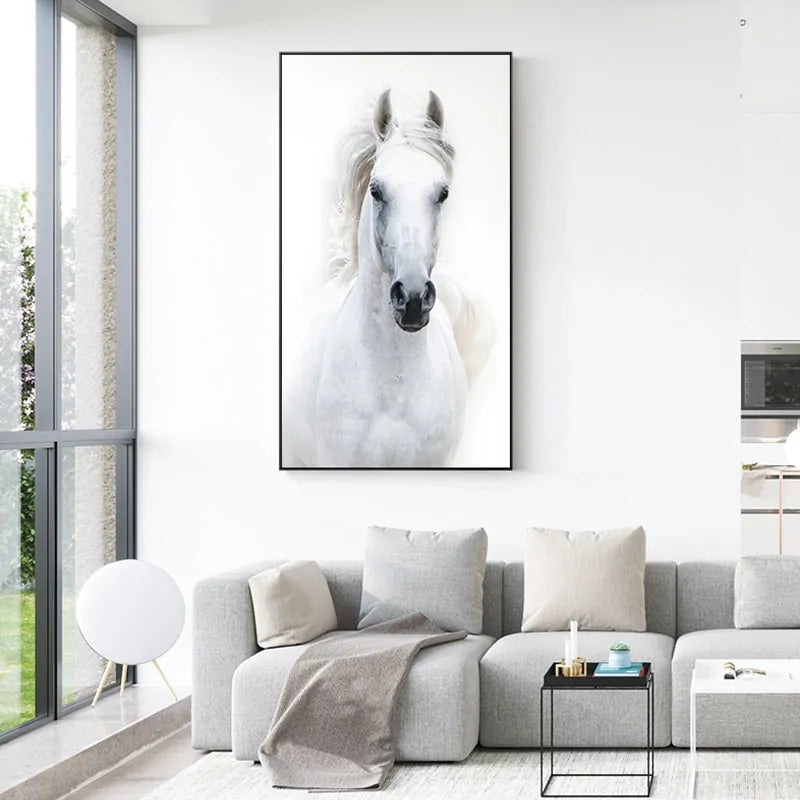 Nordic Style White Horse Canvas-What About Noah