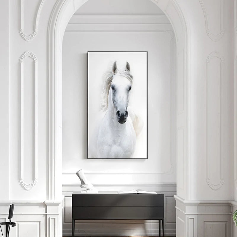 Nordic Style White Horse Canvas-What About Noah