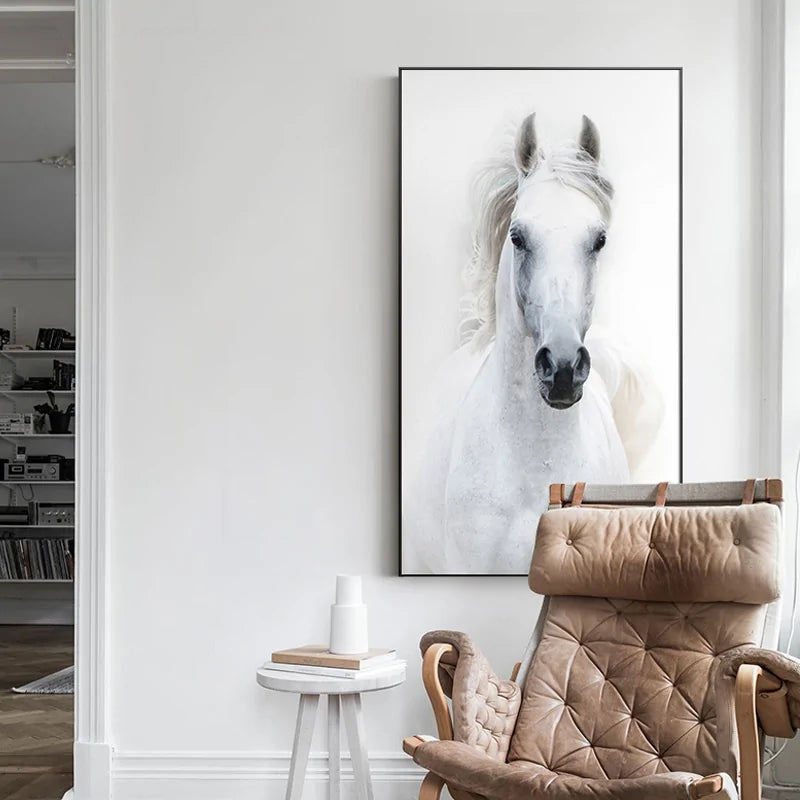 Nordic Style White Horse Canvas-What About Noah