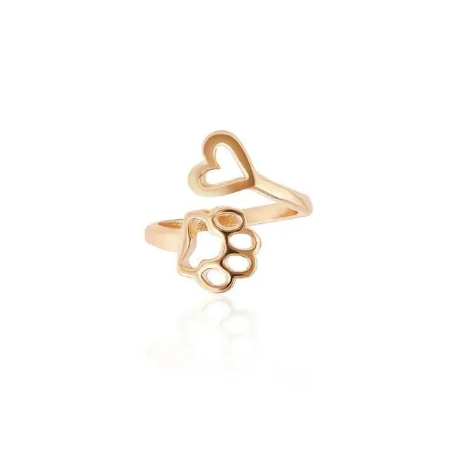 Paw Print Heart Ring-What About Noah