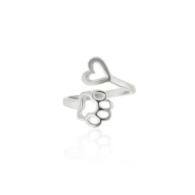 Paw Print Heart Ring-What About Noah