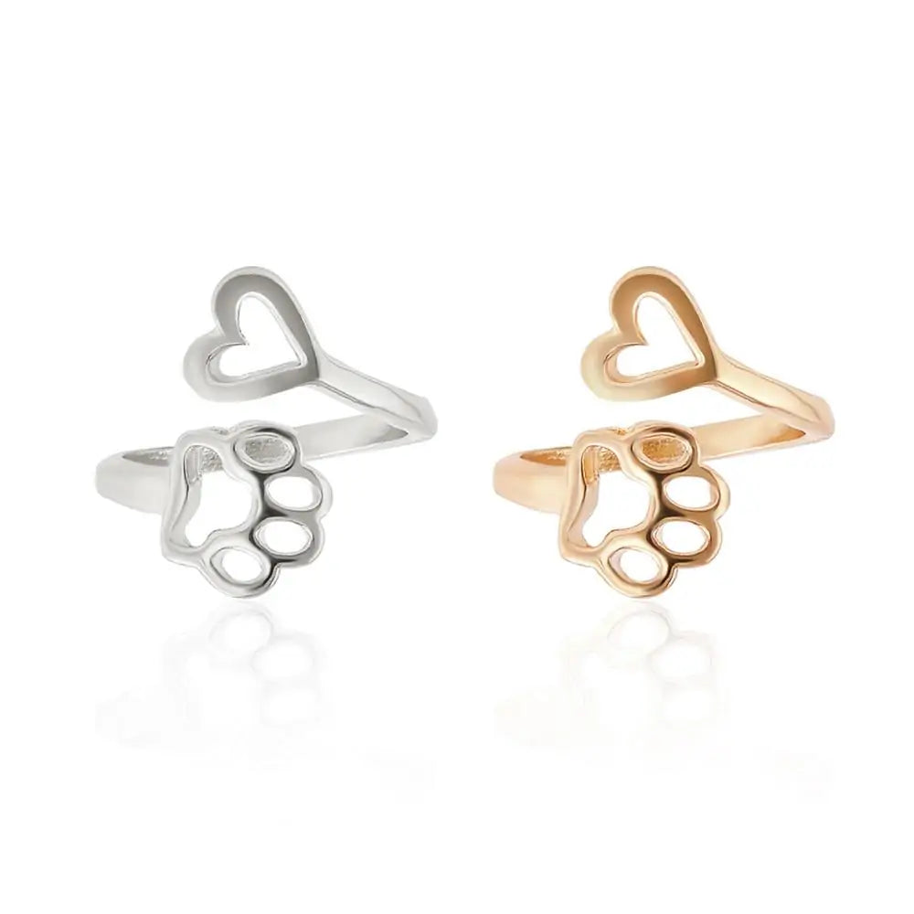 Paw Print Heart Ring-What About Noah