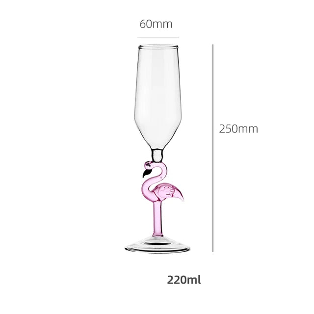 Pink Flamingo Champagne Glass-What About Noah