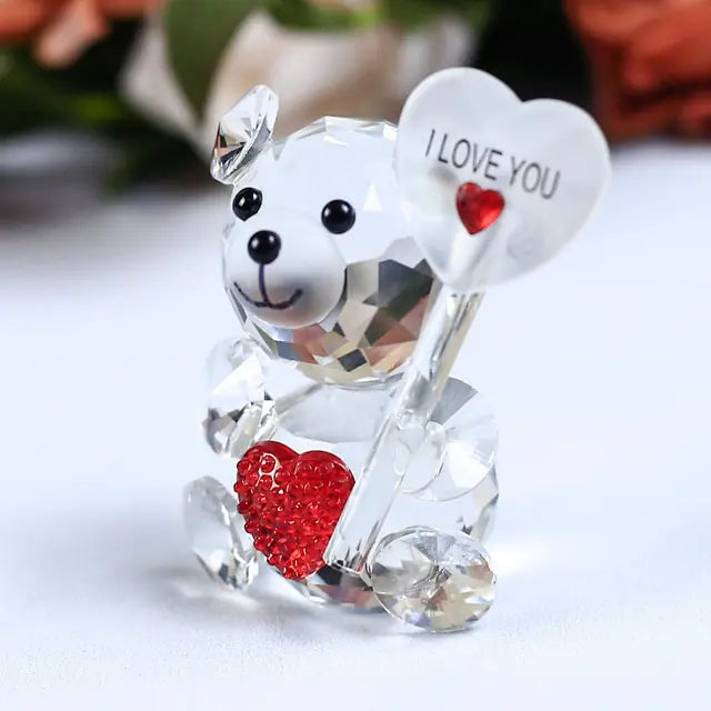 Romantic Bear Crystal Figurine-What About Noah