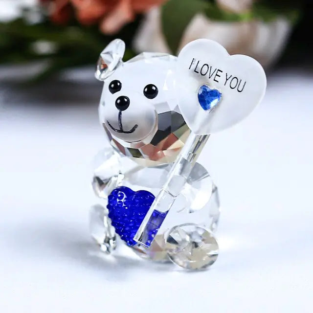 Romantic Bear Crystal Figurine-What About Noah