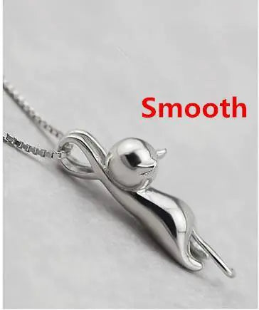 Silver Cat Pendant Necklace-What About Noah