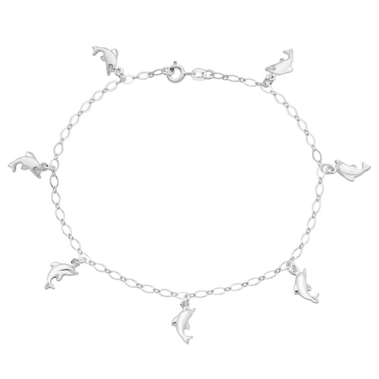 Silver Dolphin Charm Anklet-What About Noah