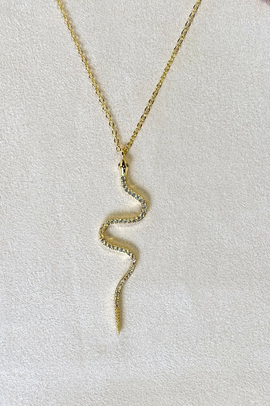 Slithering Beauty Snake Charm Necklace