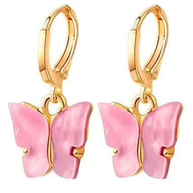 Small Butterfly Drop Earrings-What About Noah