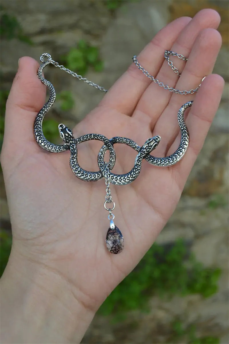 Snake Necklace With Crystal-What About Noah