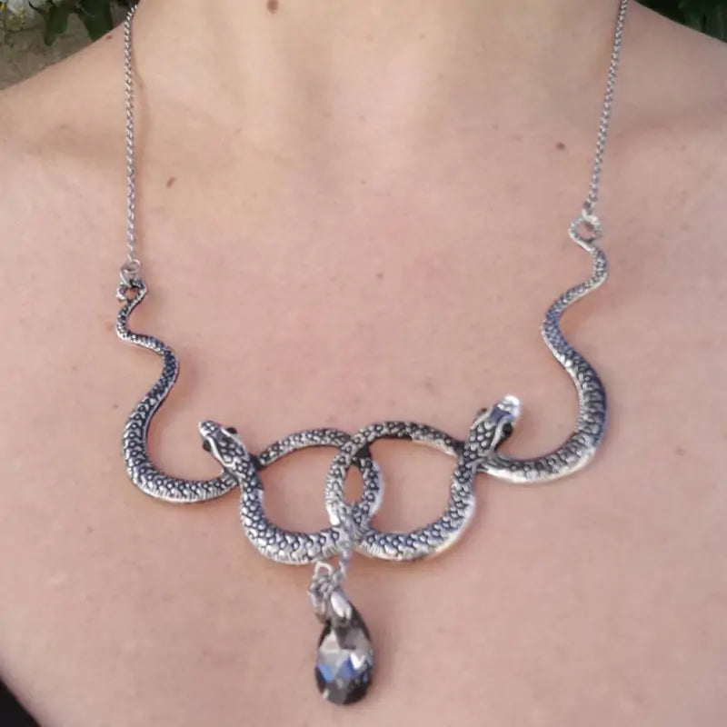 Snake Necklace With Crystal-What About Noah