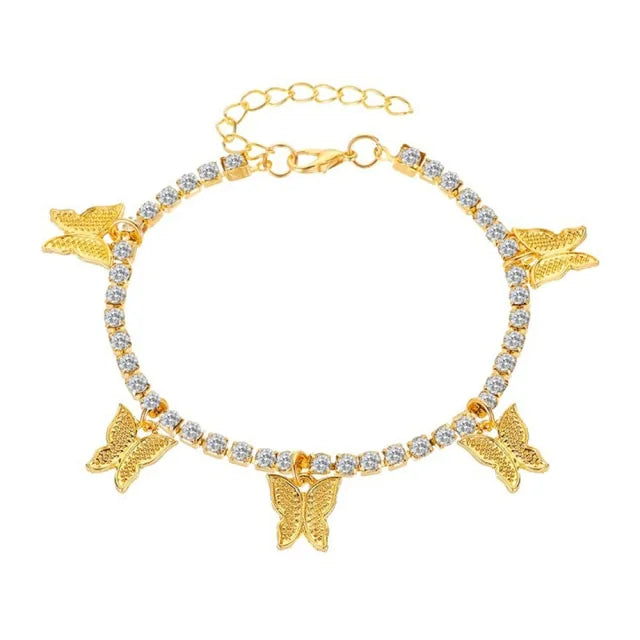 Sparkle Butterfly Anklet-What About Noah