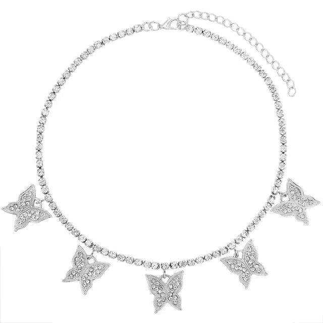 Sparkle Butterfly Charms Necklace-What About Noah