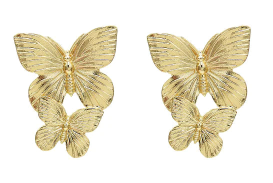 Stacked Butterfly Earrings-What About Noah