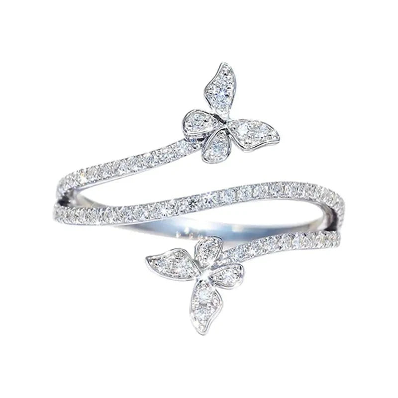 Sterling Silver Double Butterfly Rings-What About Noah