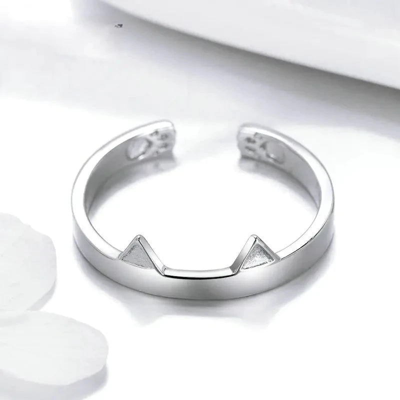 Sterling Silver Open Cat Ears and Paws Ring-What About Noah