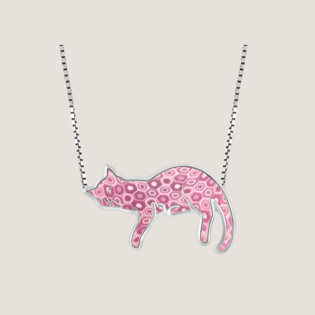 Sterling Silver Sleeping Cat Necklace-What About Noah